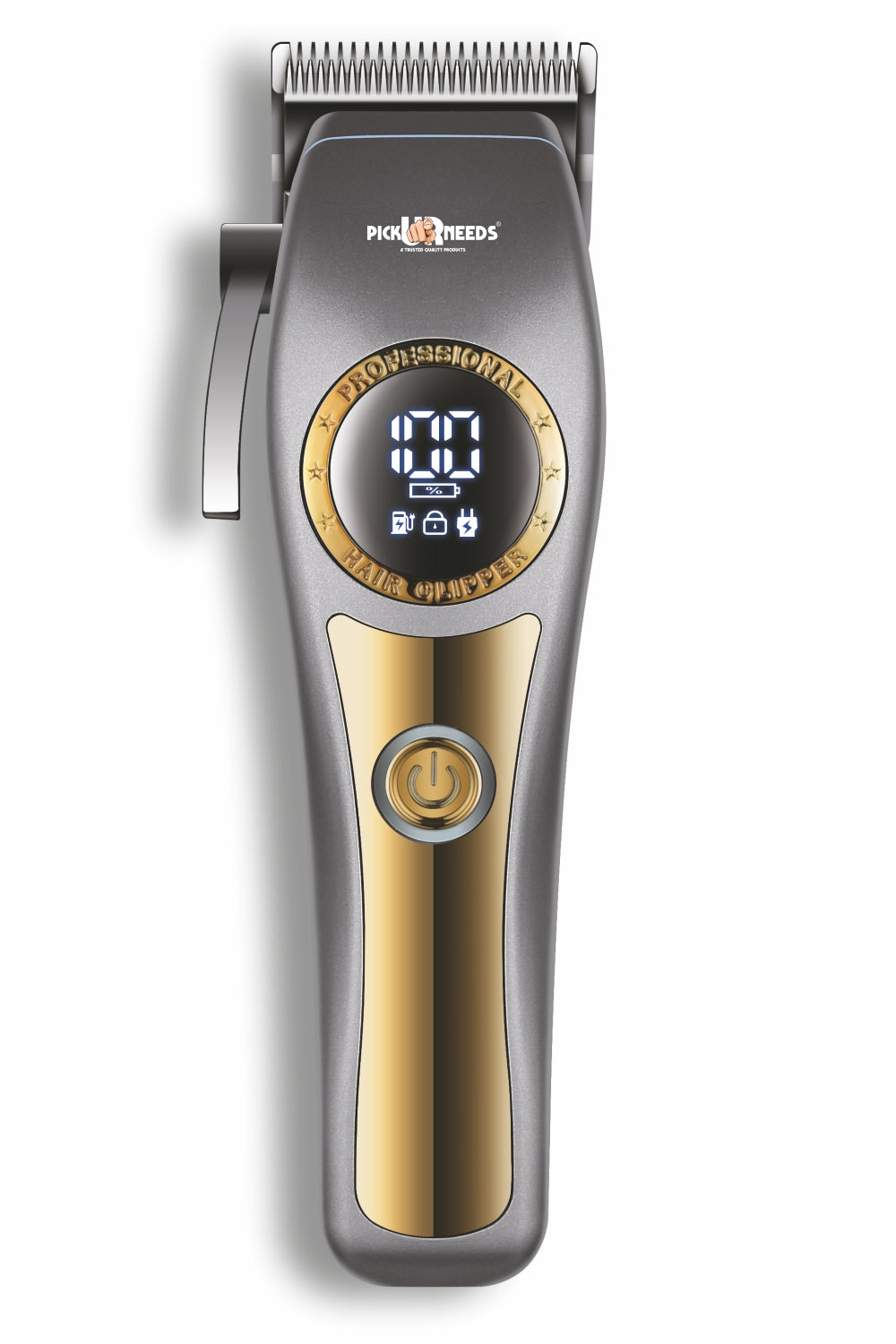 Pick Ur Needs Professional Hair Trimmer / Clipper / Shaver With 4 Adjustment Blades Child Lock Trimmer 180 min Runtime 4 Length Settings (Grey)