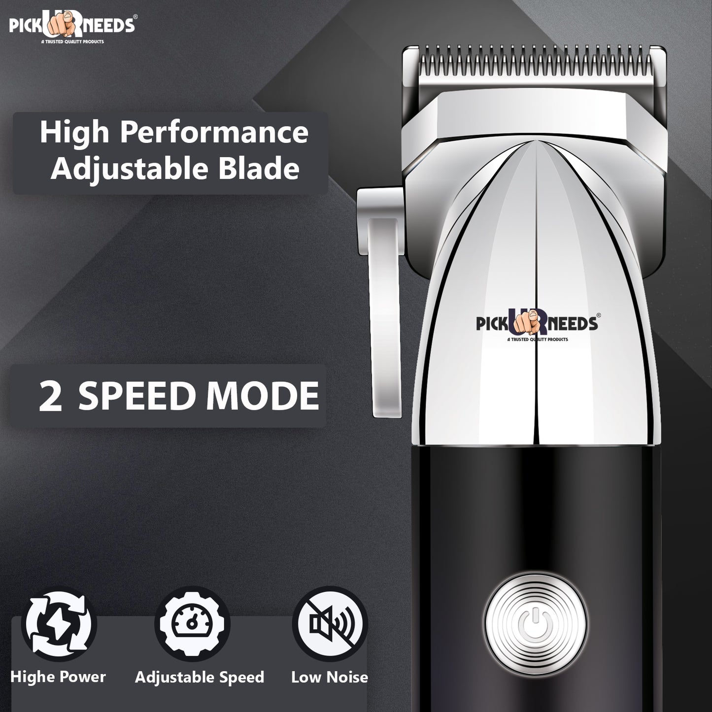 Pick Ur Needs Type C Rechargeable Hair Clipper / Beard Trimmer For Men With 4 Multiple Blades Trimmer 150 min Runtime 4 Length Settings (Grey)