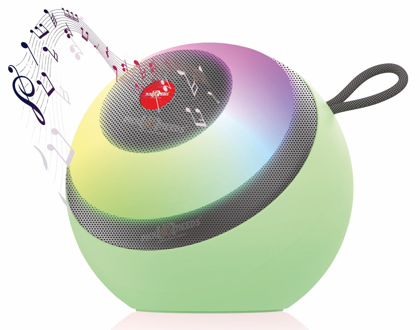 Pick Ur Needs Super Bass Rechargeable Portable Speakers RGB LED Active Stereo WooferHiFi Music 5 W Bluetooth Speaker (Black, 5.0 Channel)