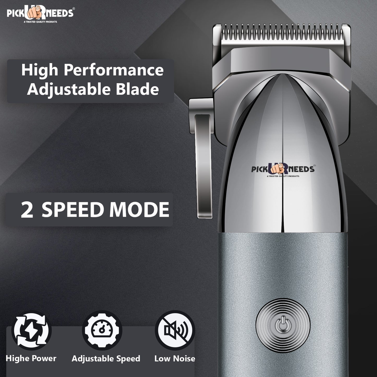 Pick Ur Needs Type C Rechargeable Hair Clipper / Beard Trimmer For Men With 4 Multiple Blades Trimmer 150 min Runtime 4 Length Settings (Grey)
