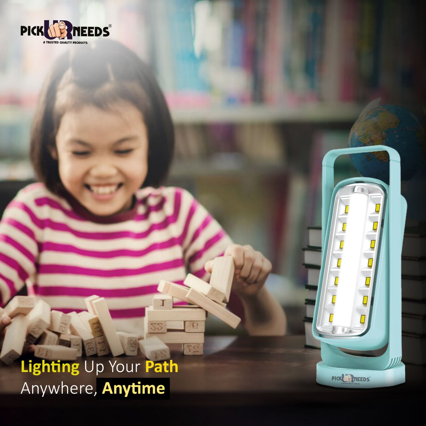 Pick Ur Needs Emergency Rechargeable 14SMD+Tube LED Floor Lantern Lamp Flashlight Torch