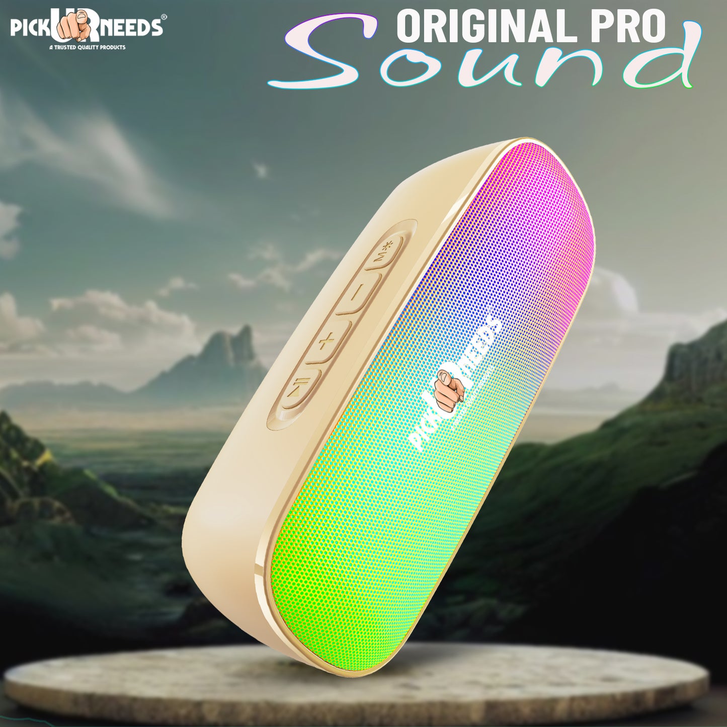 Pick Ur Needs High Quality Sound Wireless Speaker With RGB Light AUX / TF Card / USB Supported 12 W Bluetooth Speaker (Black, 5.0 Channel)
