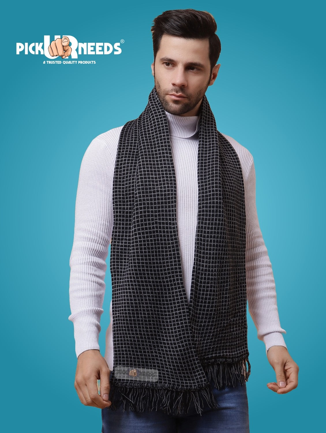 Pick Ur Needs Stylish Men’s Muffler – Warm, Soft & Trendy Winter Accessory