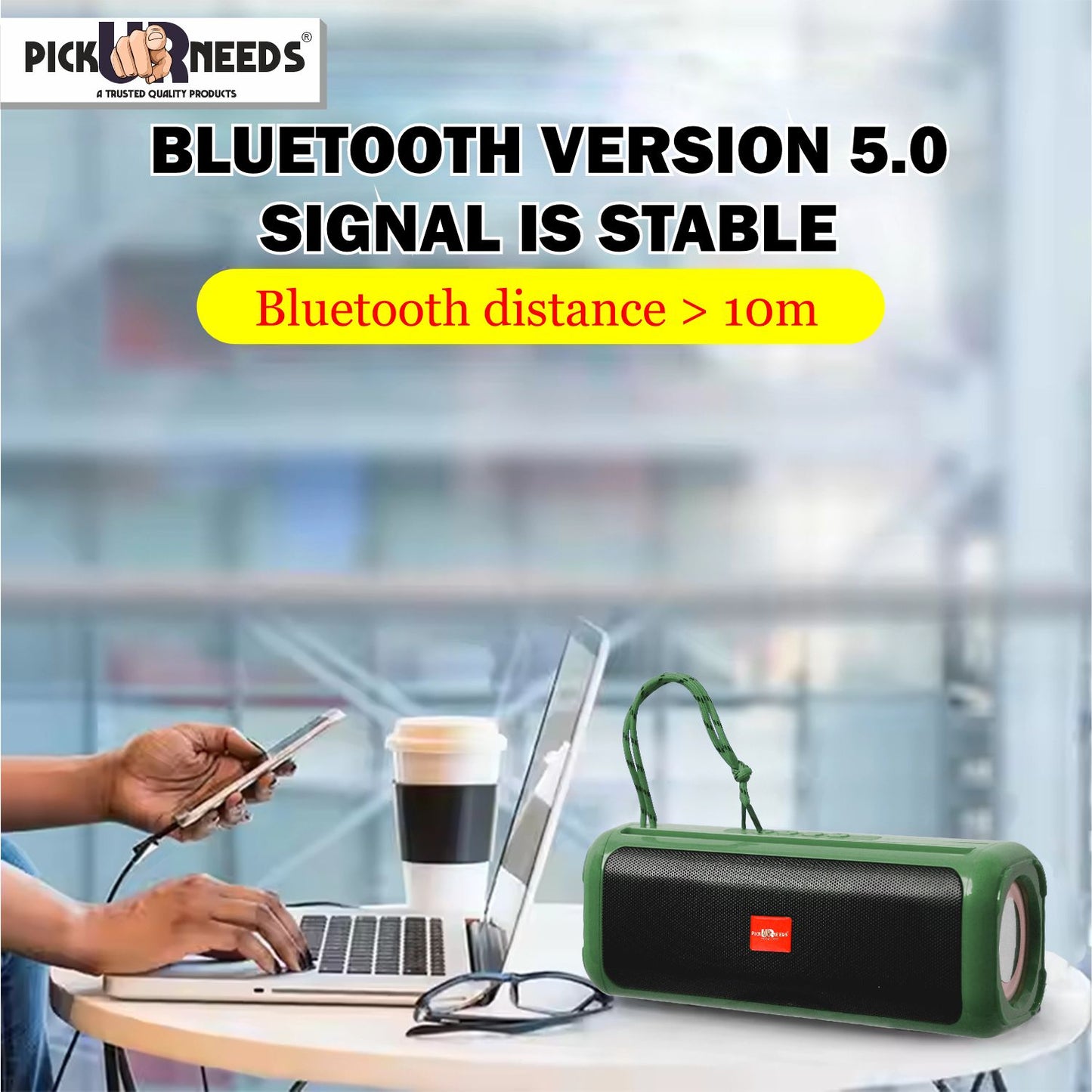 Pick Ur Needs Rechargable Portable Wireless 10W Bluetooth Speaker with 2 Soundbar &USB Support 10 W Bluetooth Soundbar (Black, 5.2.4 Channel)
