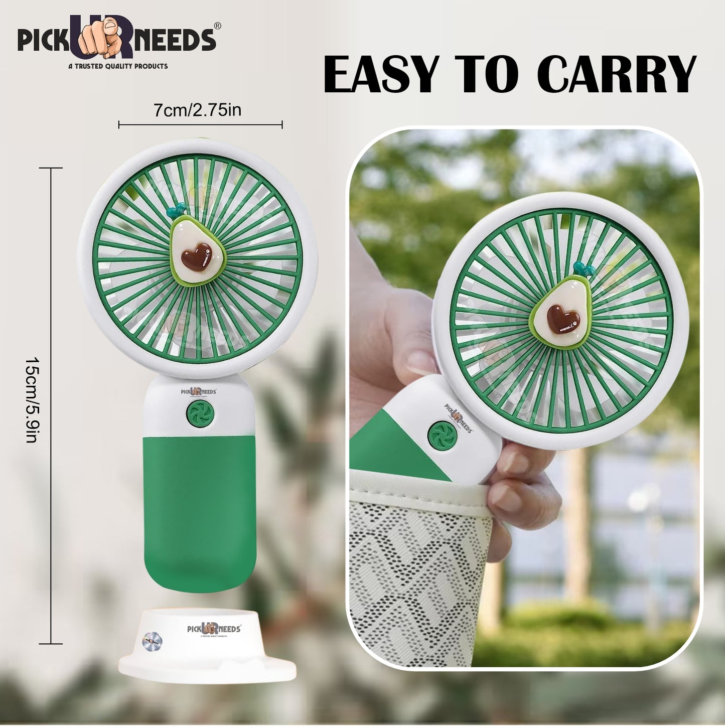 Pick Ur Needs Mini Fan Portable Design Rechargeable Battery Fan For Outdoor Camping Adventure