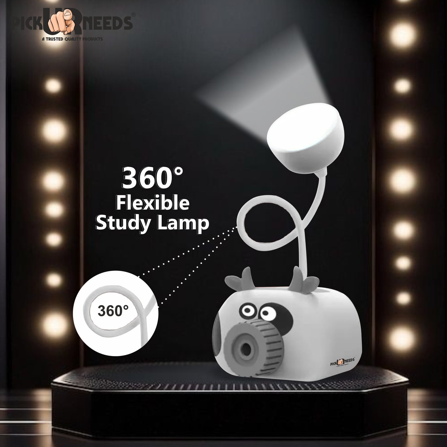 Pick UrNeeds Mini Study Table LED Desk Lamp Pen Holder Pencil Sharpening USB Charging