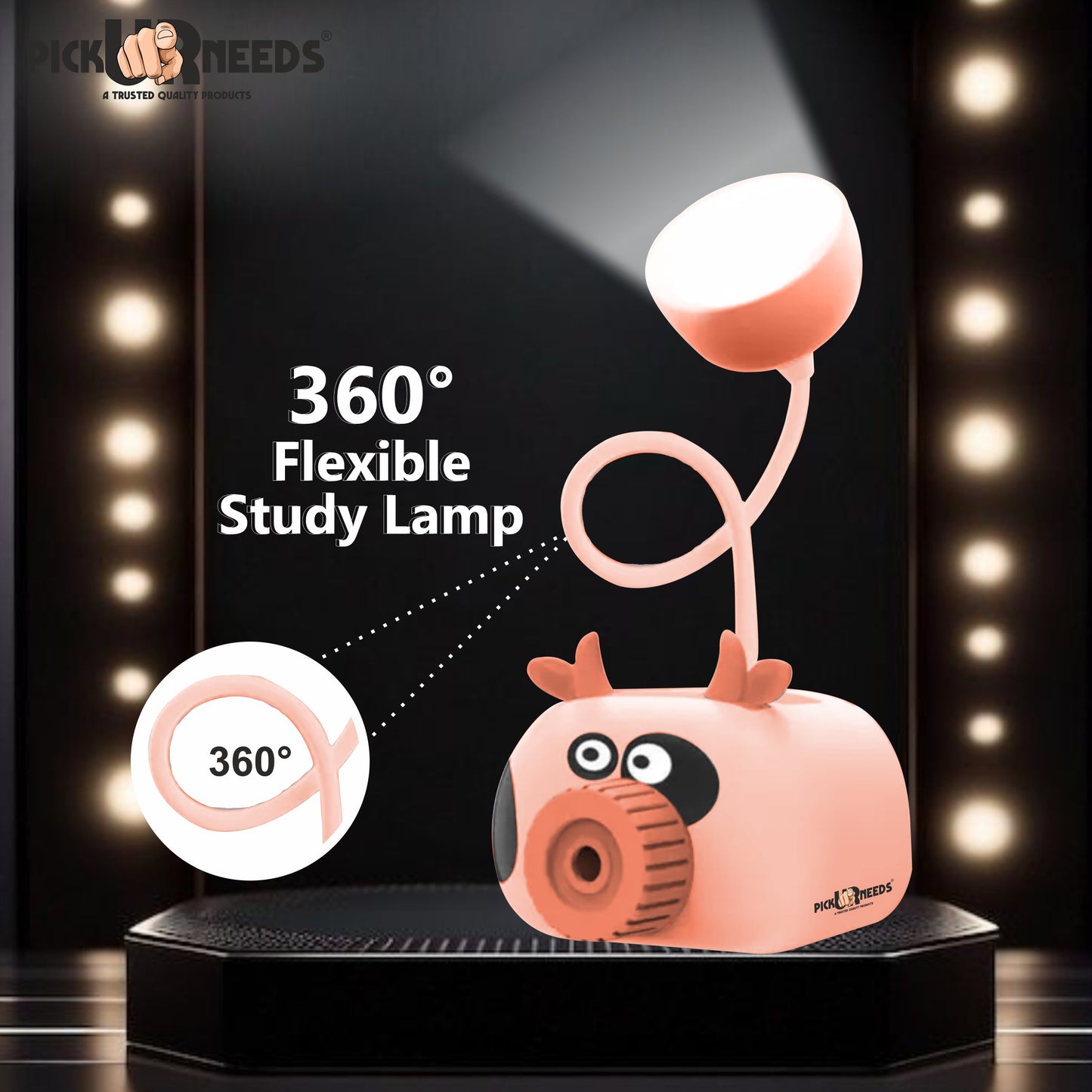 Pick UrNeeds Mini Study Table LED Desk Lamp Pen Holder Pencil Sharpening USB Charging