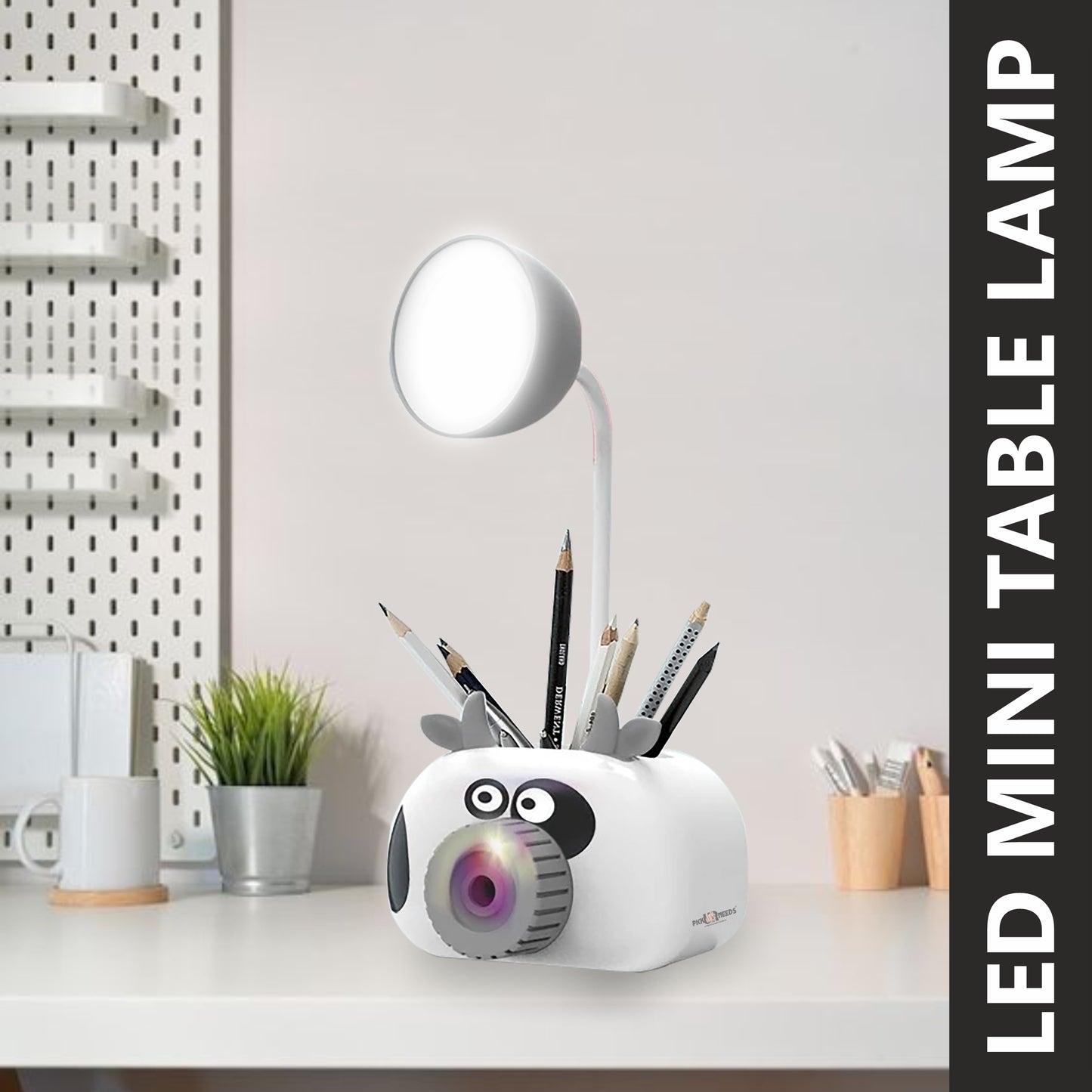 Pick UrNeeds Mini Study Table LED Desk Lamp Pen Holder Pencil Sharpening USB Charging