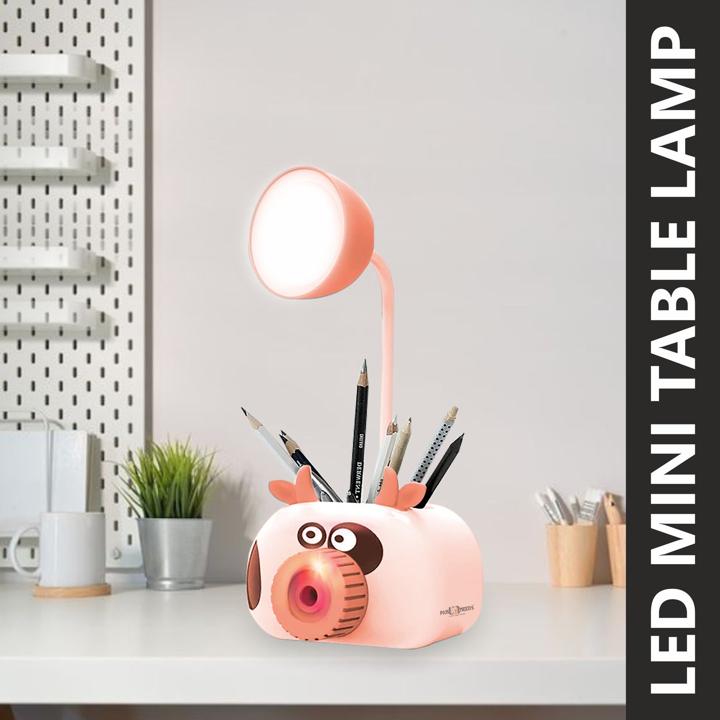 Pick UrNeeds Mini Study Table LED Desk Lamp Pen Holder Pencil Sharpening USB Charging