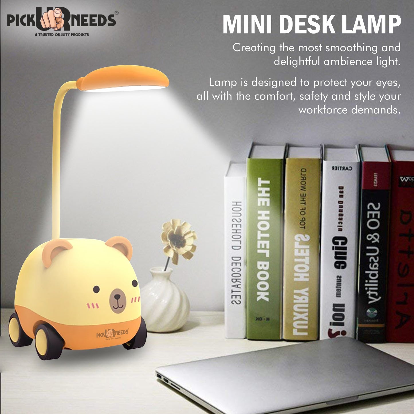 Pick Ur Needs Rechargeable LED Study Desk Light with Sharpener Car Design Wheels
