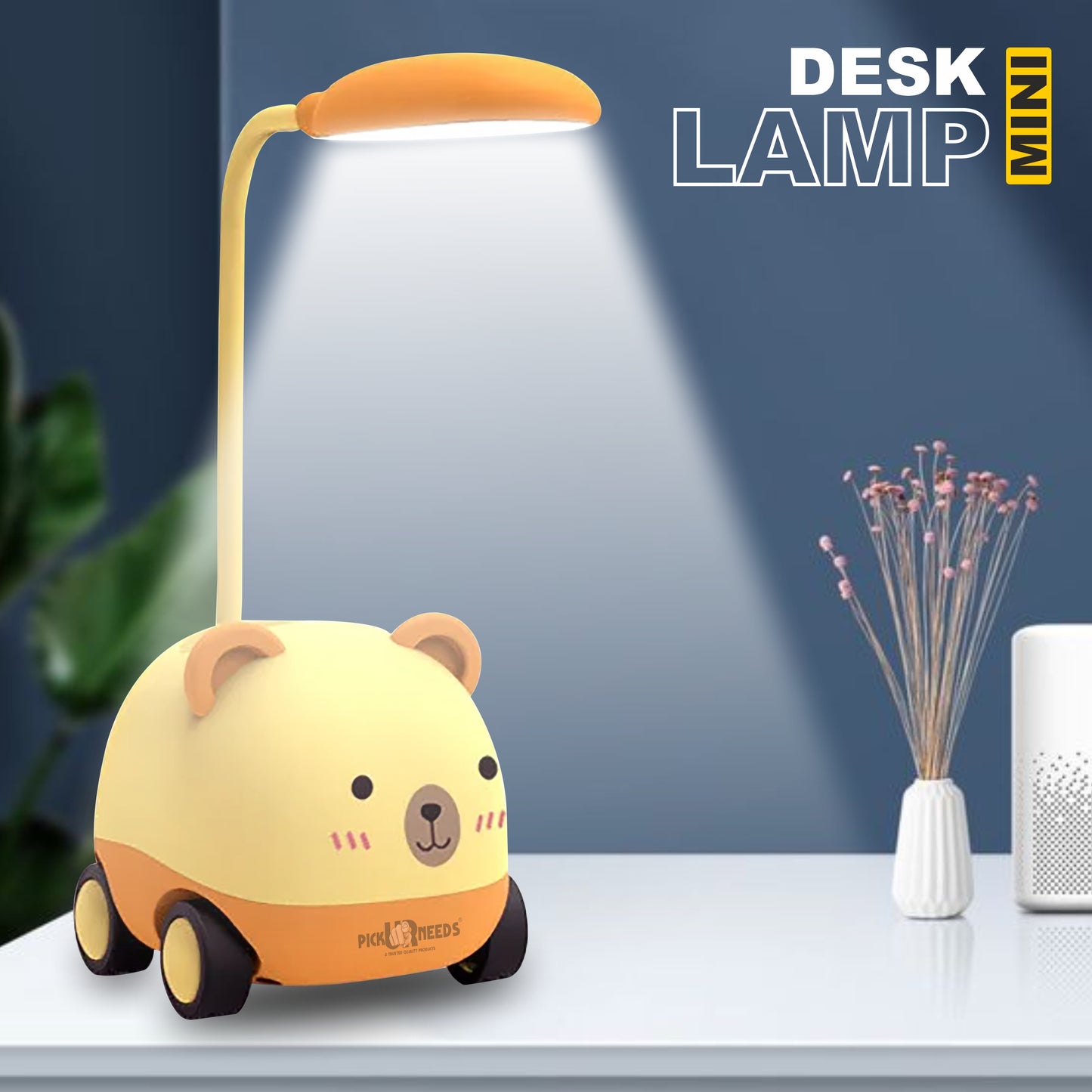 Pick Ur Needs Rechargeable LED Study Desk Light with Sharpener Car Design Wheels