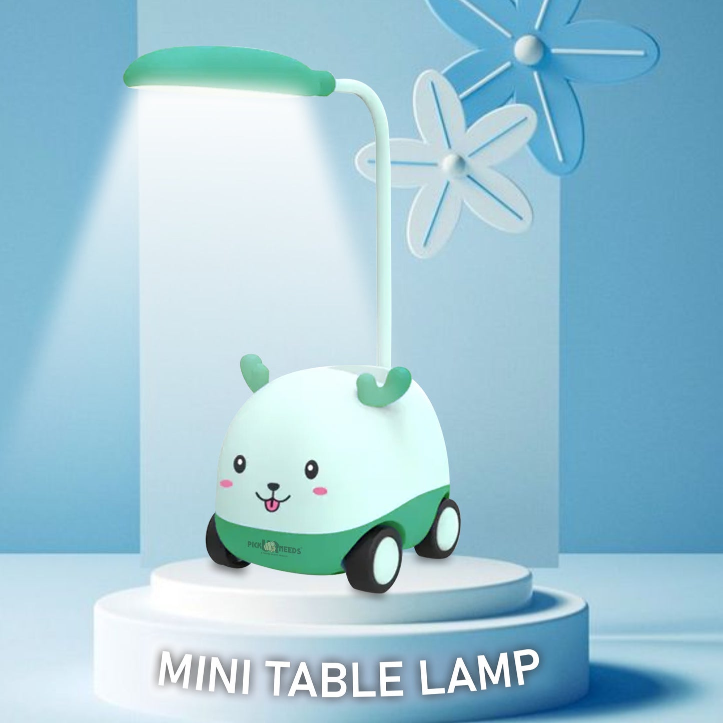 Pick Ur Needs Rechargeable LED Study Desk Light with Sharpener Car Design Wheels