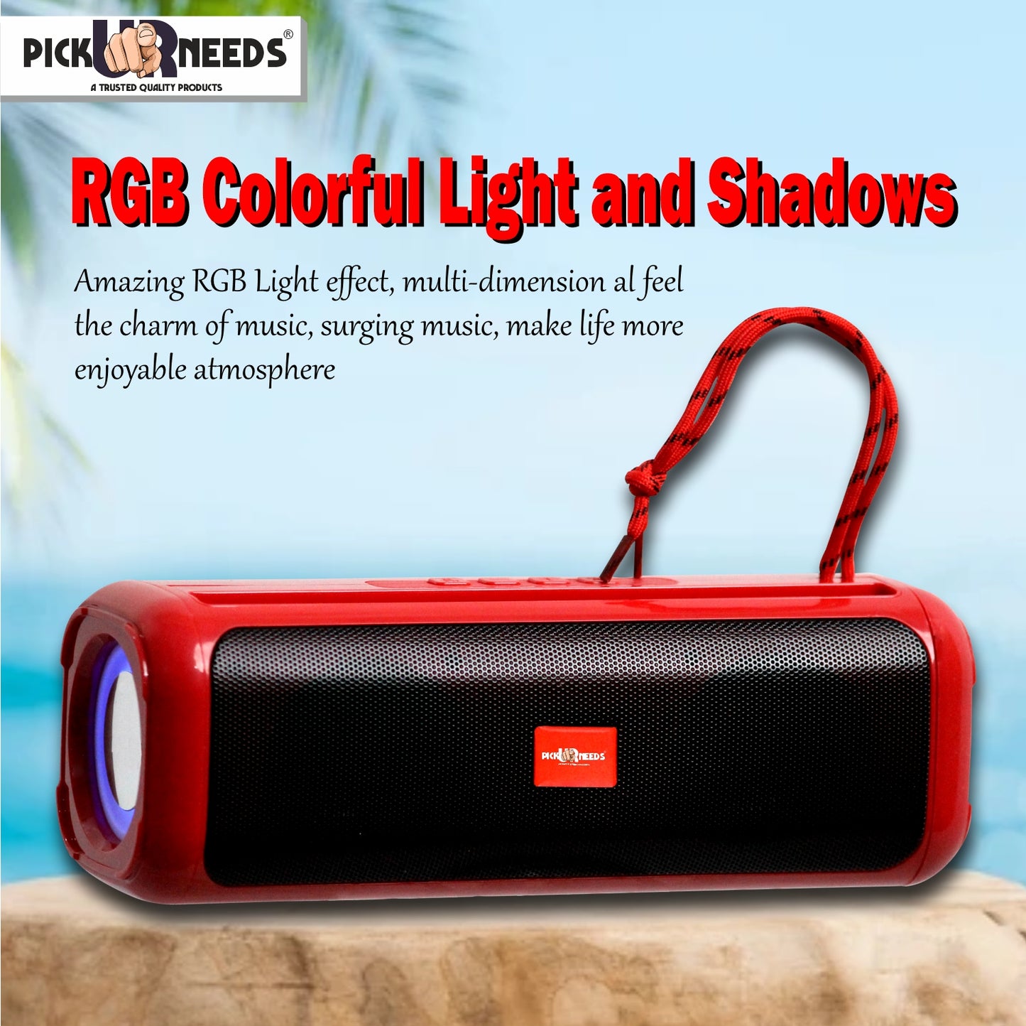 Pick Ur Needs Rechargable Portable Wireless 10W Bluetooth Speaker with 2 Soundbar &USB Support 10 W Bluetooth Soundbar (Black, 5.2.4 Channel)