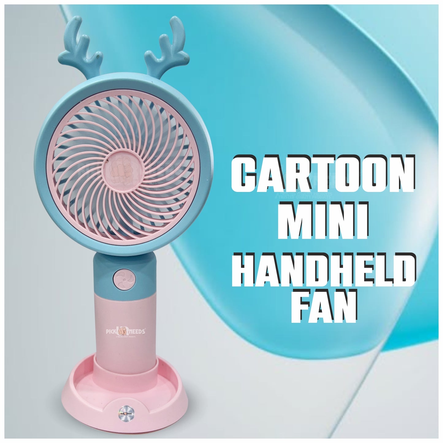 Pick Ur Needs Mini Fan Rechargeable Handheld Fan With Stand USB Charging Fan For Outdoor Usage/Camping/Travelling Mini Pocket Fan