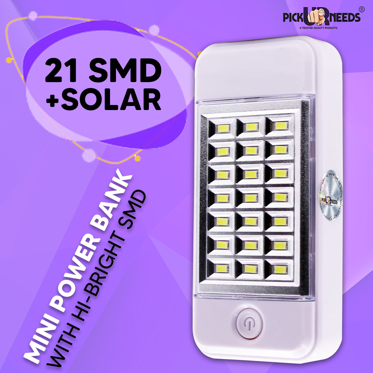 Pick Ur Needs Solar Power Bank Cum 21 Hi-Bright Led 6 hrs Lantern Emergency Light