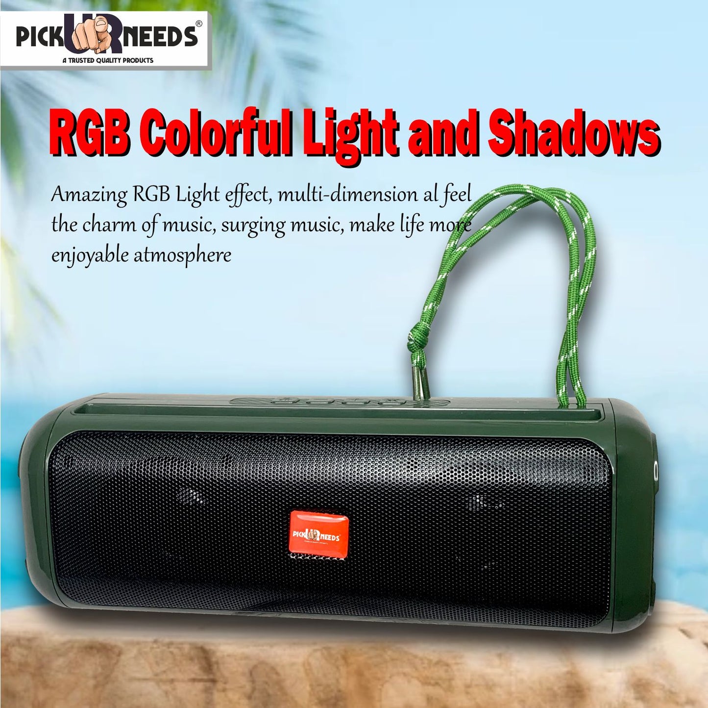 Pick Ur Needs Rechargable Portable Wireless 10W Bluetooth Speaker with 2 Soundbar &USB Support 10 W Bluetooth Soundbar (Black, 5.2.4 Channel)