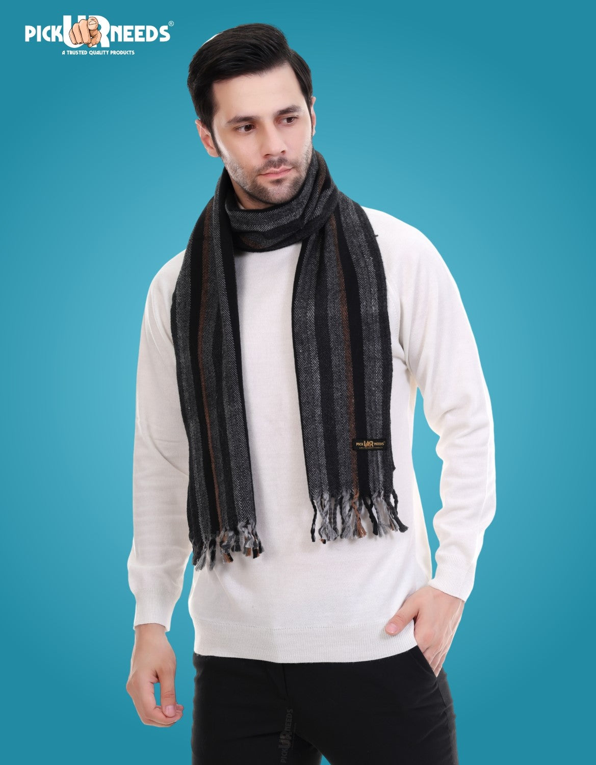Pick Ur Needs Stylish Men’s Muffler – Warm, Soft & Trendy Winter Accessory