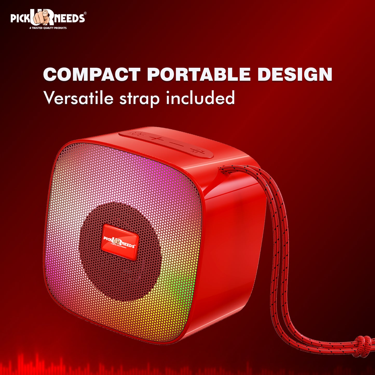 Pick Ur Needs Portable Wireless Speaker With RGB Light TF Card / USB Device / FM Radio Support 5 W Bluetooth Speaker (Black, 5.0 Channel)