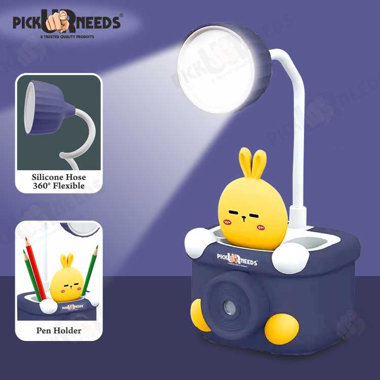 Pick Ur Needs Multi-Functional Study Lamp Desk Lamp with Sharpener and Pen Holder Study Lamp (20 cm, Brown)