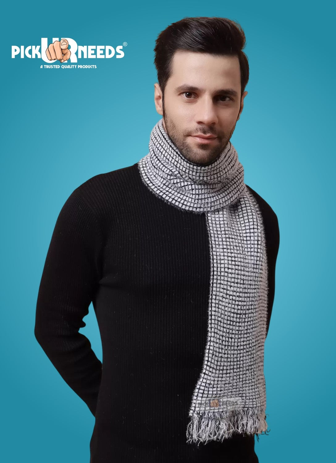 Pick Ur Needs Stylish Men’s Muffler – Warm, Soft & Trendy Winter Accessory