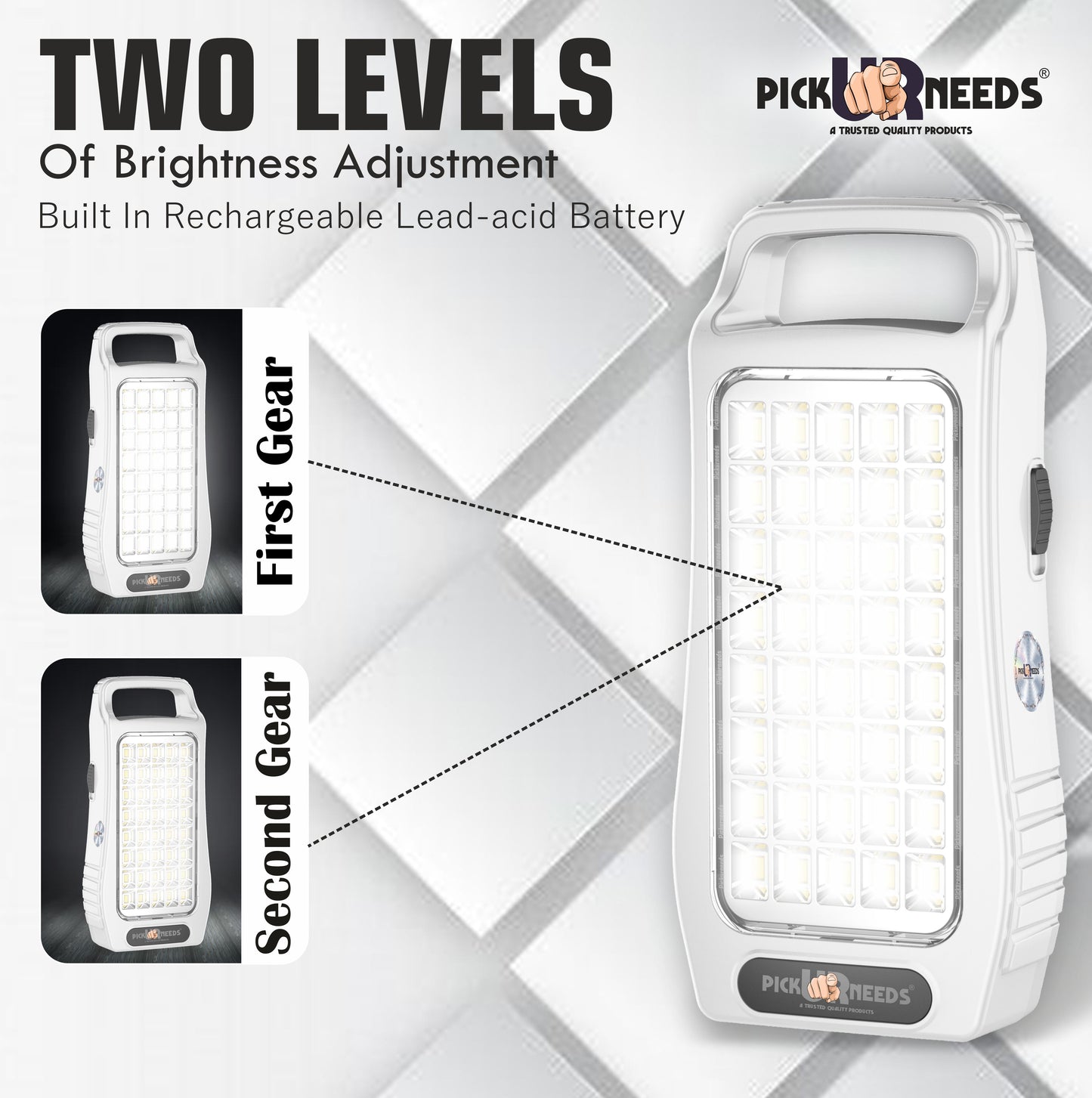 Pick Ur Needs 50W Rechargeable Emergency Light With 40 SMD Big LED 4500mAh Long Battery Backup 8 hrs Lantern Emergency Light