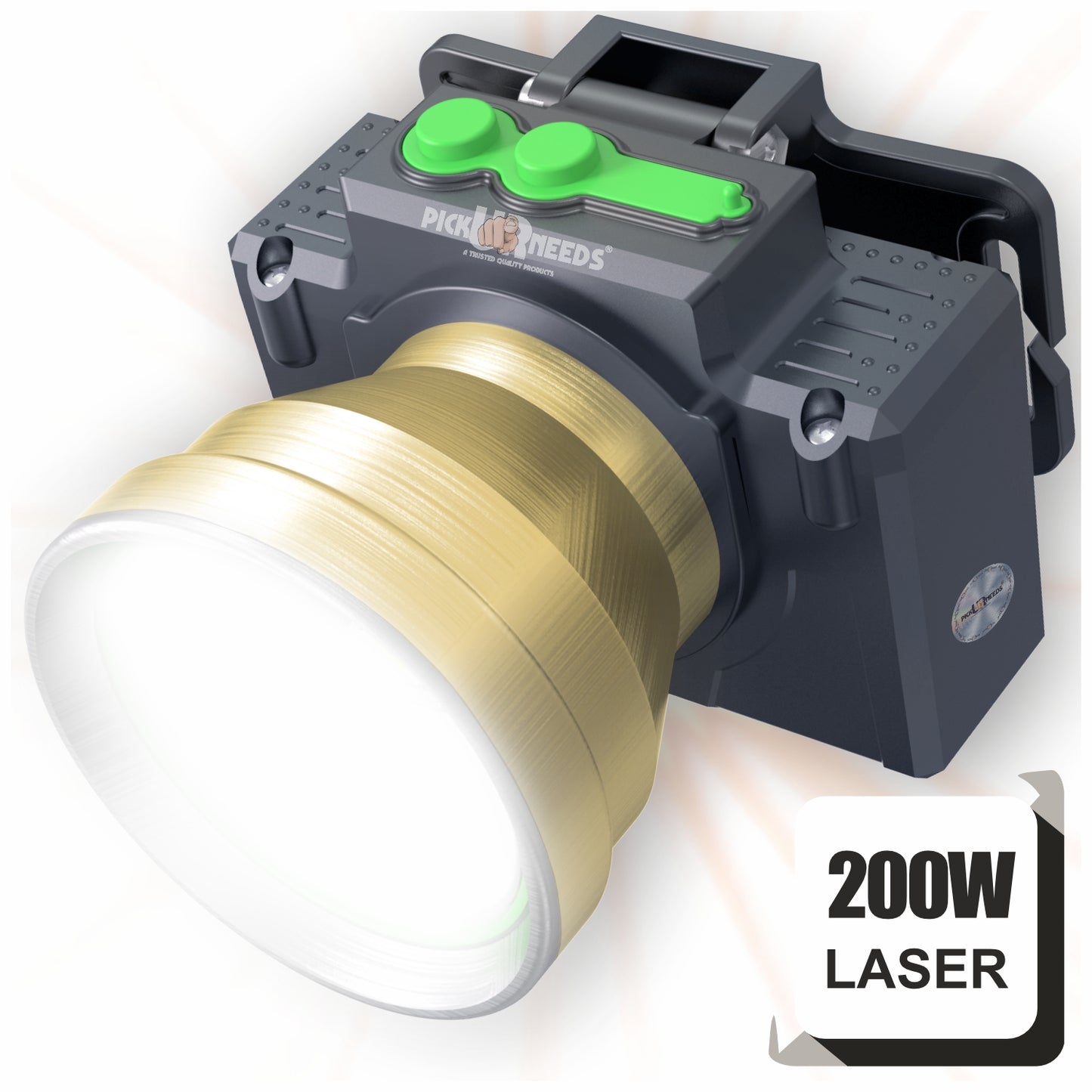 Pick Ur Needs Chargeable Head Lamp With 3 Type LED Metal Body 200W Laser 3600 mAh Long Battery 5 hrs Torch Emergency Light