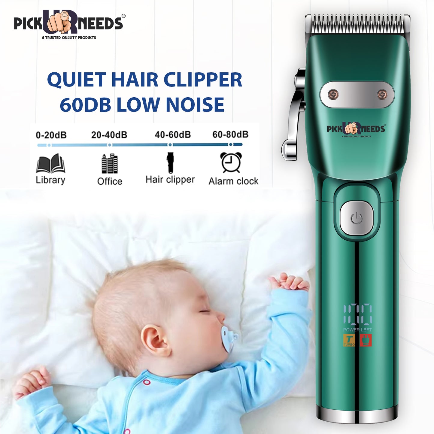 Professional Pick Ur Needs Hair Clipper / Shaver / Trimmer For Men Metal Body With LED Display Shaver For Men (Red)