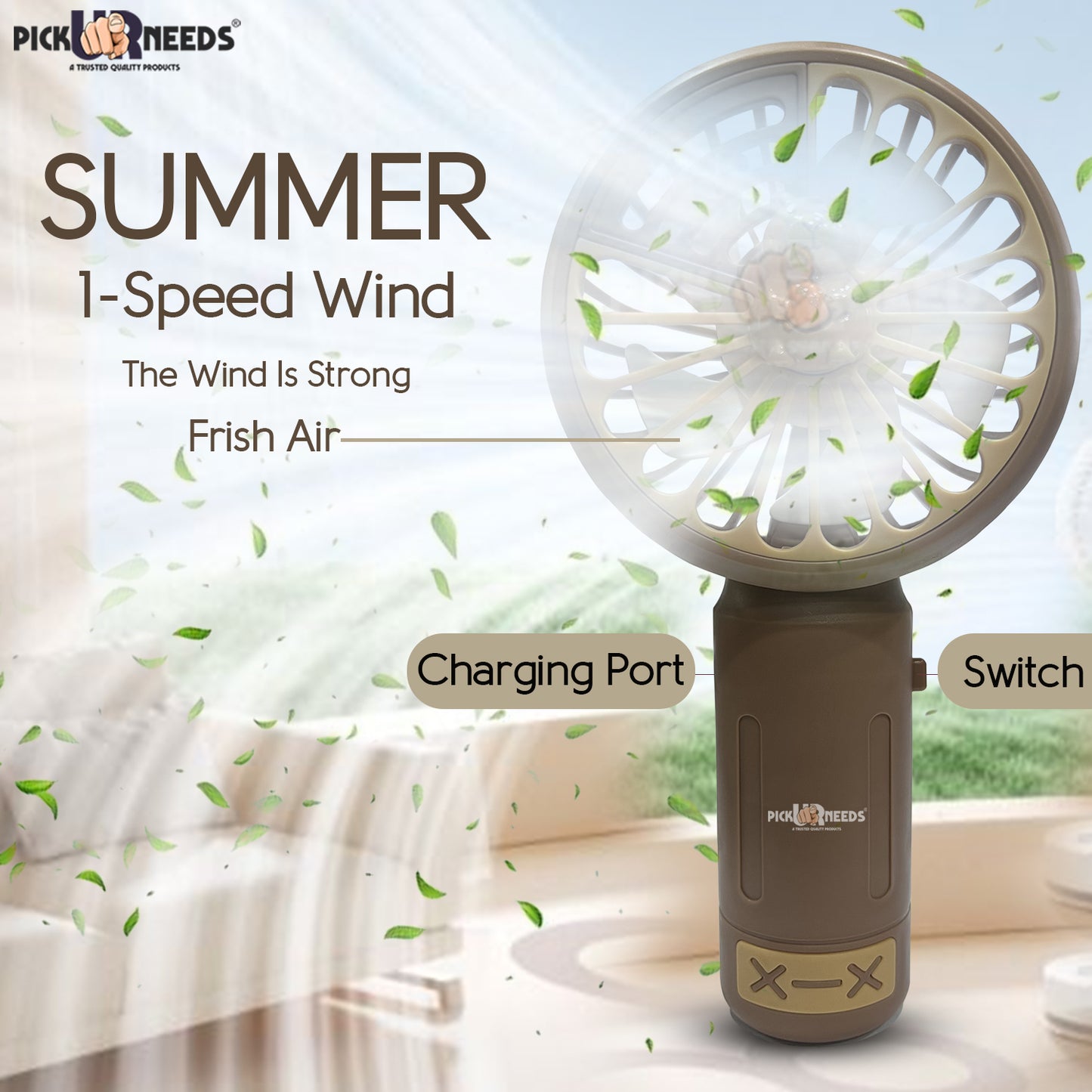 Pick Ur Needs Mini Fan For Home/Travel/Office/Hand Fan Rechargeable Battery Teddy Design Mini Portable Fan
