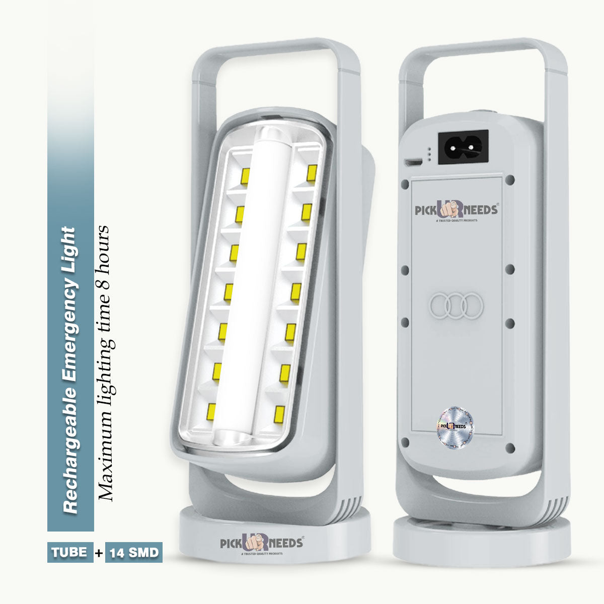 Pick Ur Needs Emergency Rechargeable 14SMD+Tube LED Floor Lantern Lamp Flashlight Torch