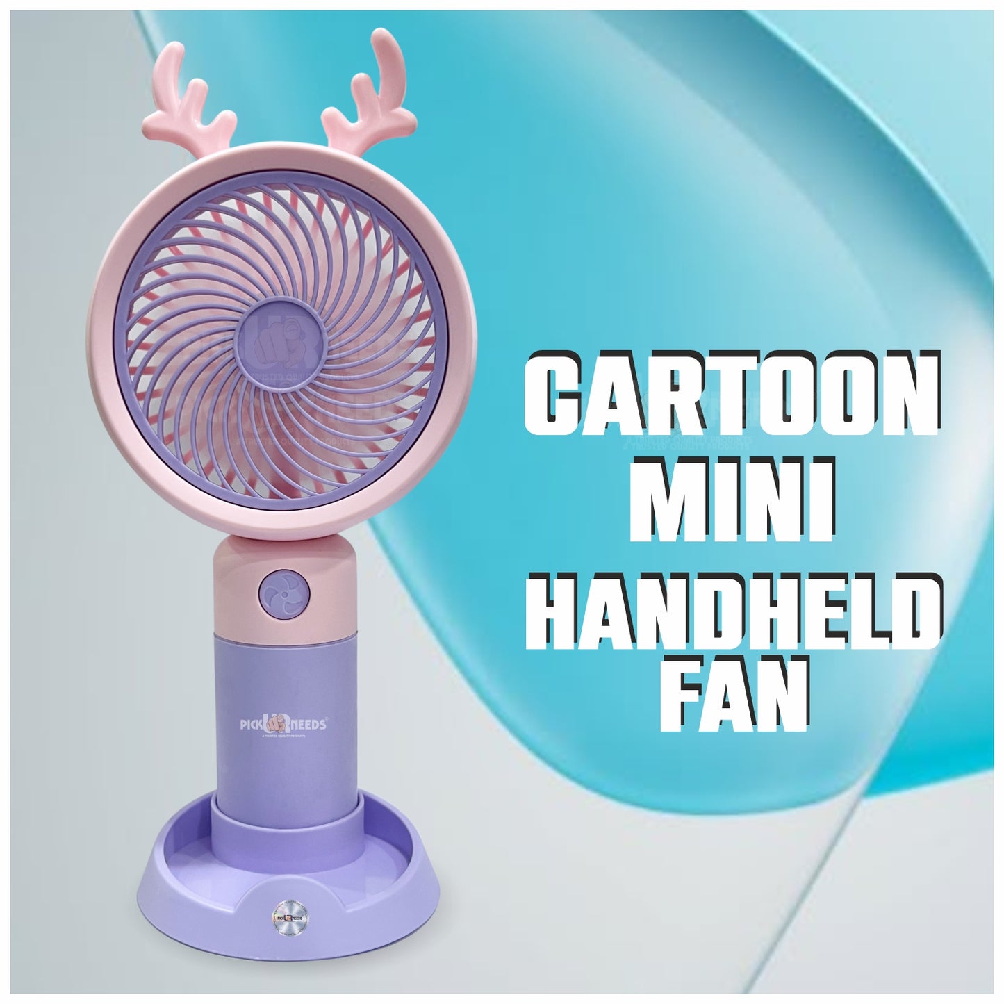 Pick Ur Needs Mini Fan Rechargeable Handheld Fan With Stand USB Charging Fan For Outdoor Usage/Camping/Travelling Mini Pocket Fan