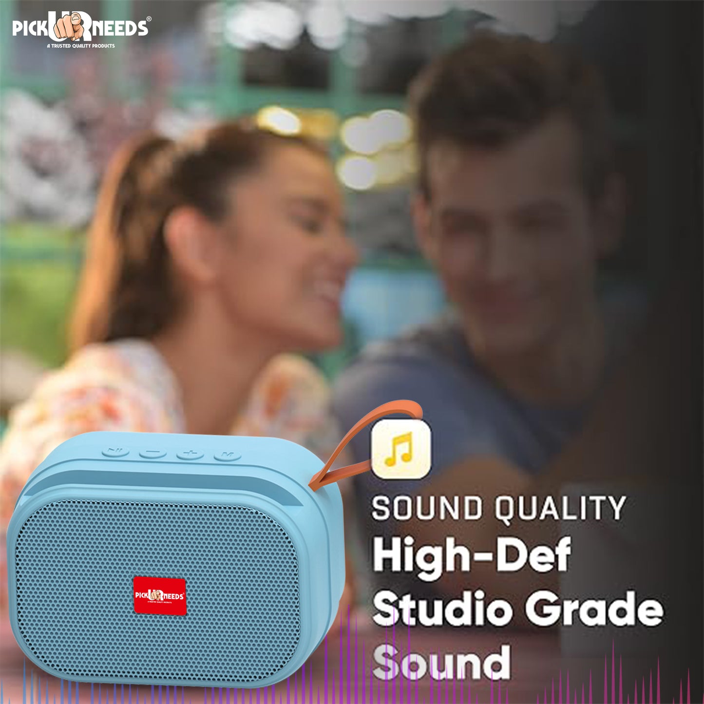 Pick Ur Needs Wireless 2 Side Loud Speaker With USB / TF Card Support 5 W Bluetooth Speaker (Blue, 5.0 Channel)