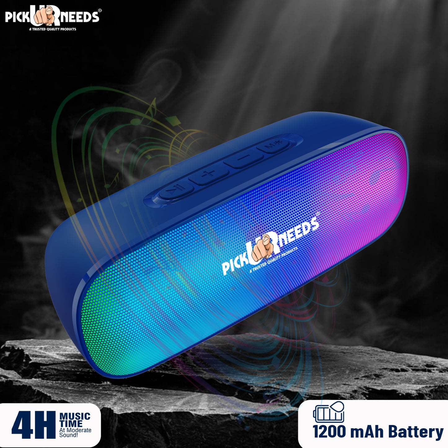 Pick Ur Needs High Quality Sound Wireless Speaker With RGB Light AUX / TF Card / USB Supported 12 W Bluetooth Speaker (Black, 5.0 Channel)