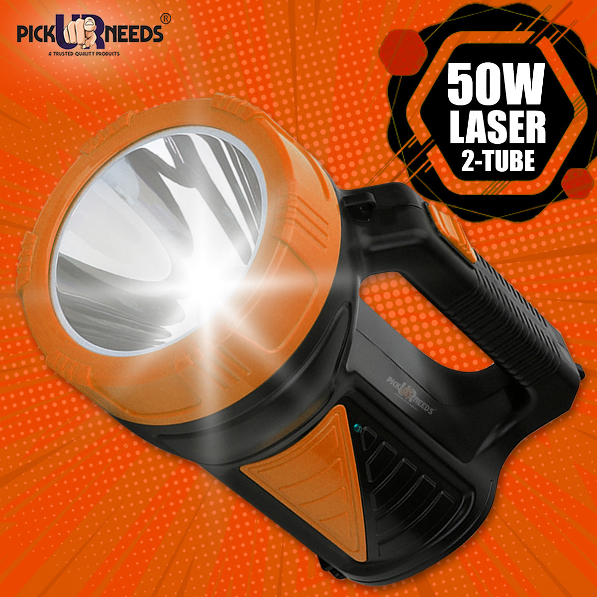 Pick Ur Needs 2 In 1 Rechargeable Long Range Emergency Search Torch Light With Side Tube Light