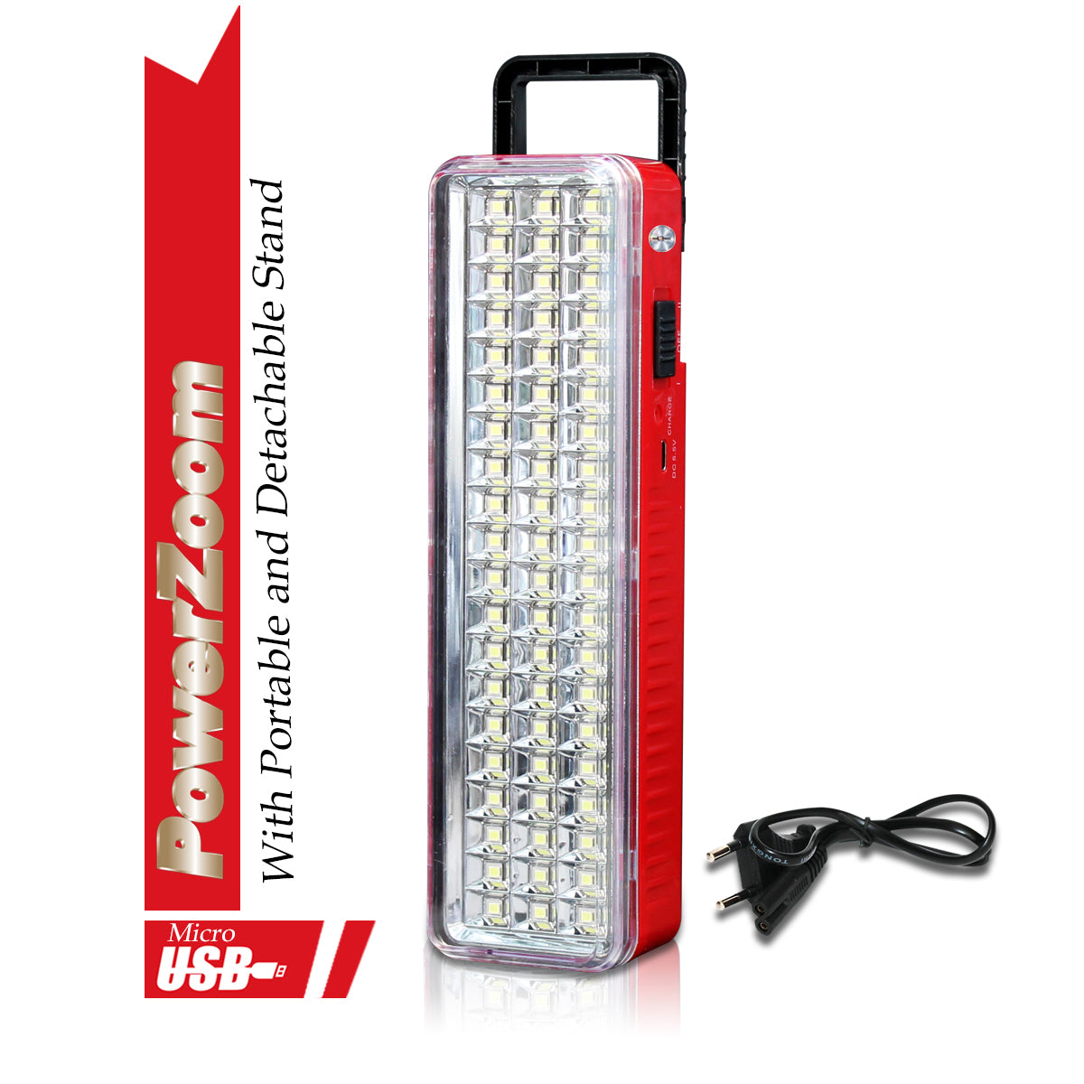 Pick Ur Needs Solar 60 SMD LED Rechargeable Floor Lantern Lamp Emergency Light Pack of 2 Torch (White, 23 cm, Rechargeable)