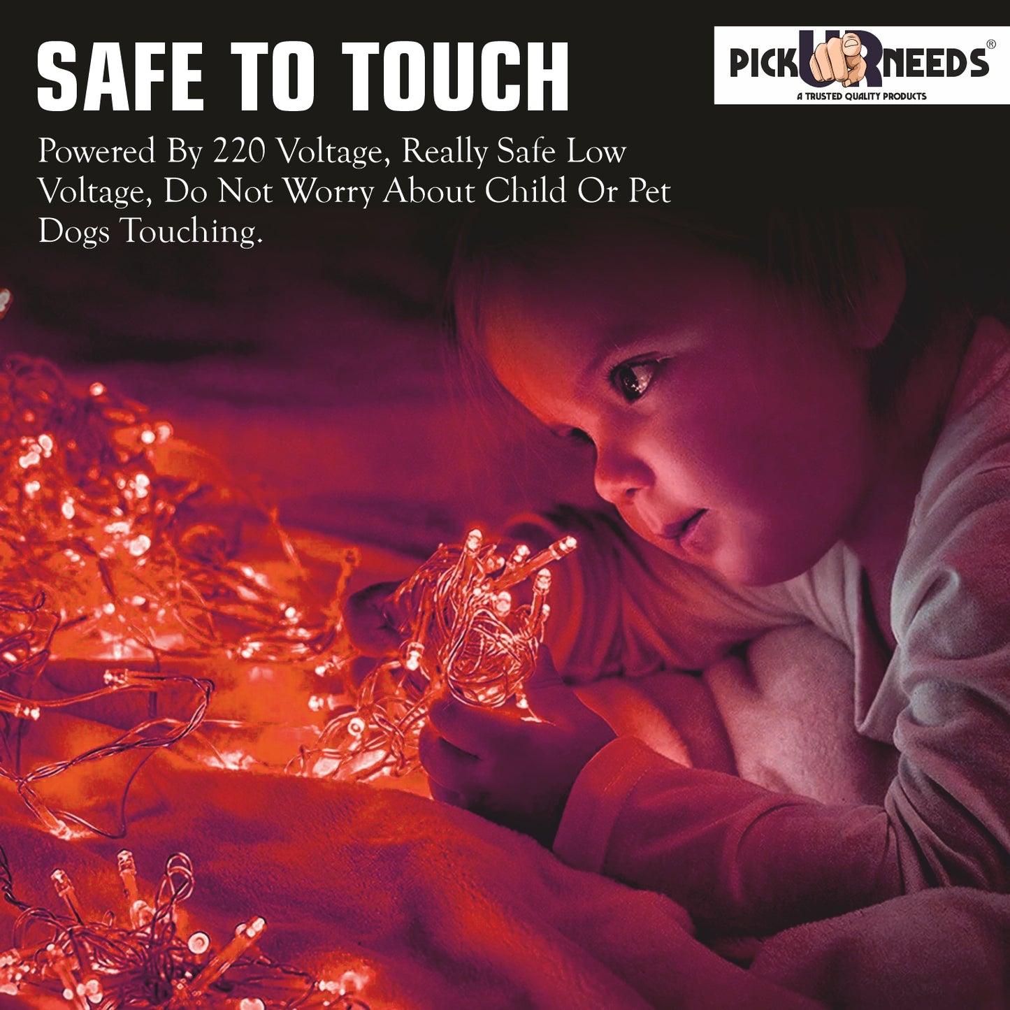 Pick Ur Needs 40 LEDs 15 m Orange Steady String Rice Lights