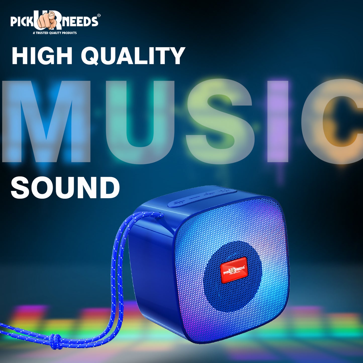 Pick Ur Needs Portable Wireless Speaker With RGB Light TF Card / USB Device / FM Radio Support 5 W Bluetooth Speaker (Black, 5.0 Channel)