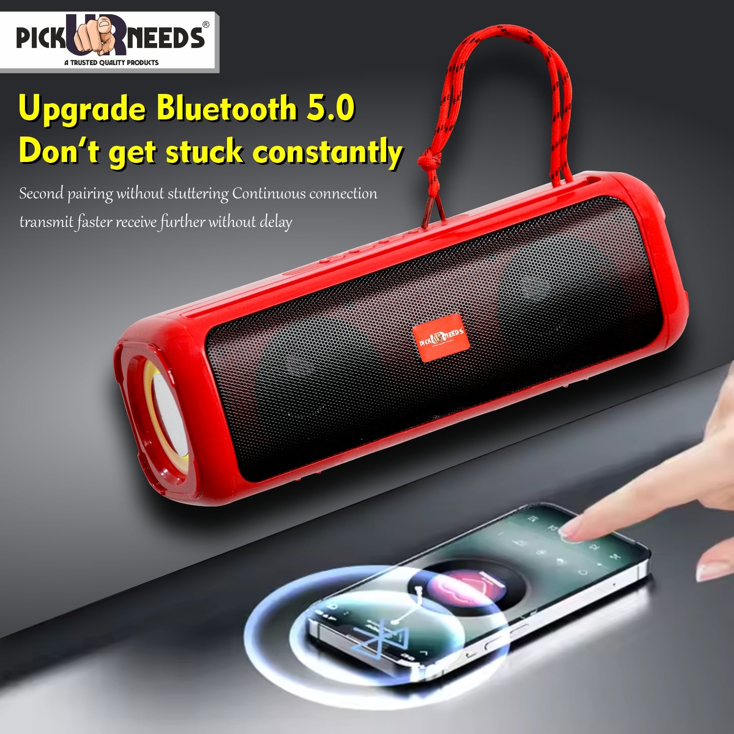 Pick Ur Needs Rechargable Portable Wireless 10W Bluetooth Speaker with 2 Soundbar &USB Support 10 W Bluetooth Soundbar (Black, 5.2.4 Channel)