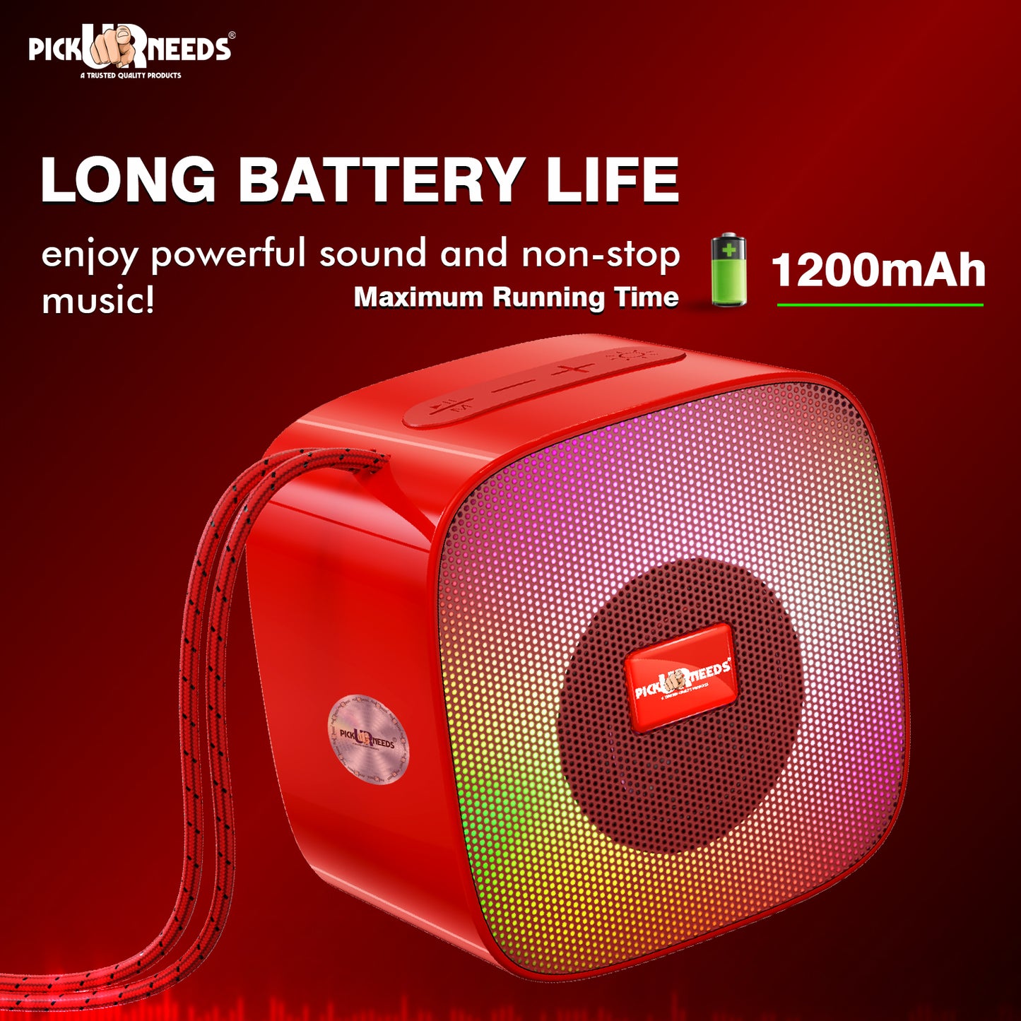 Pick Ur Needs Portable Wireless Speaker With RGB Light TF Card / USB Device / FM Radio Support 5 W Bluetooth Speaker (Black, 5.0 Channel)