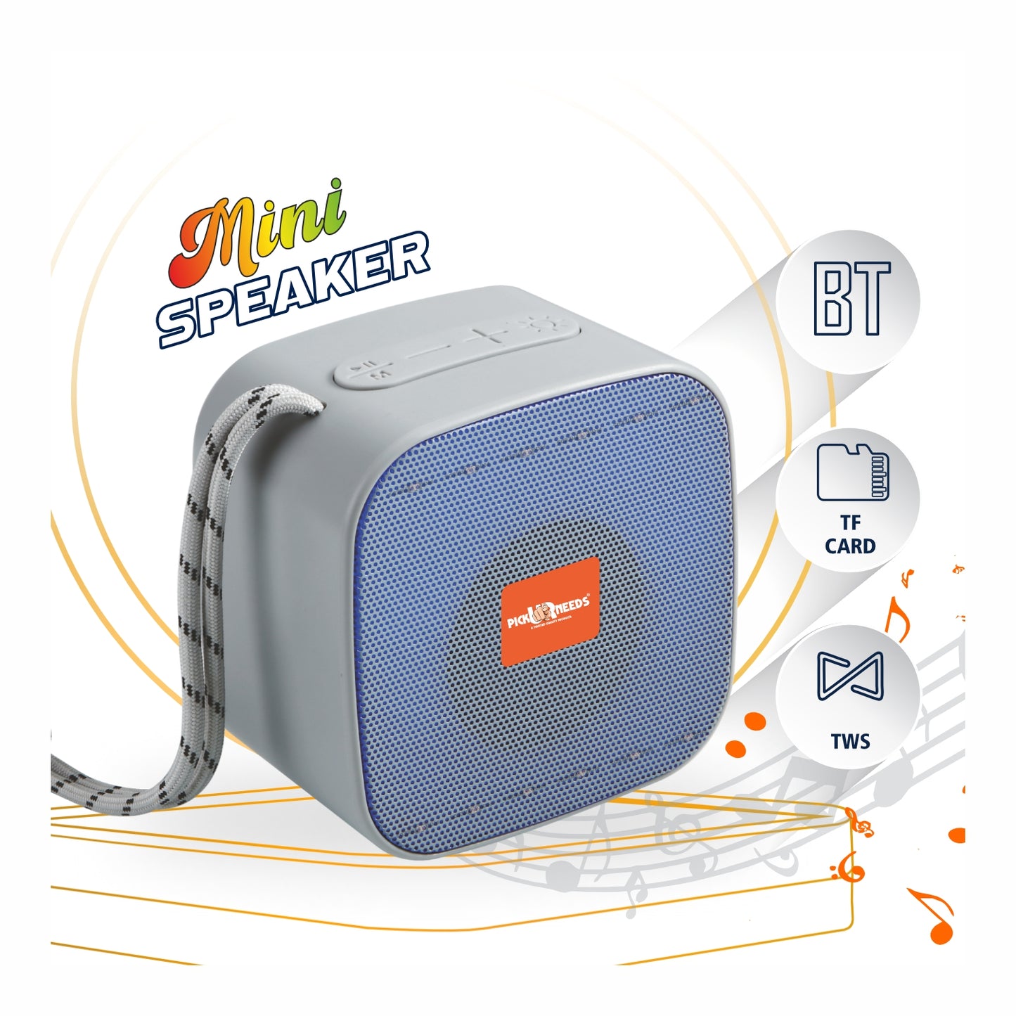 Pick Ur Needs Portable Wireless Speaker With RGB Light TF Card / USB Device / FM Radio Support 5 W Bluetooth Speaker (Black, 5.0 Channel)