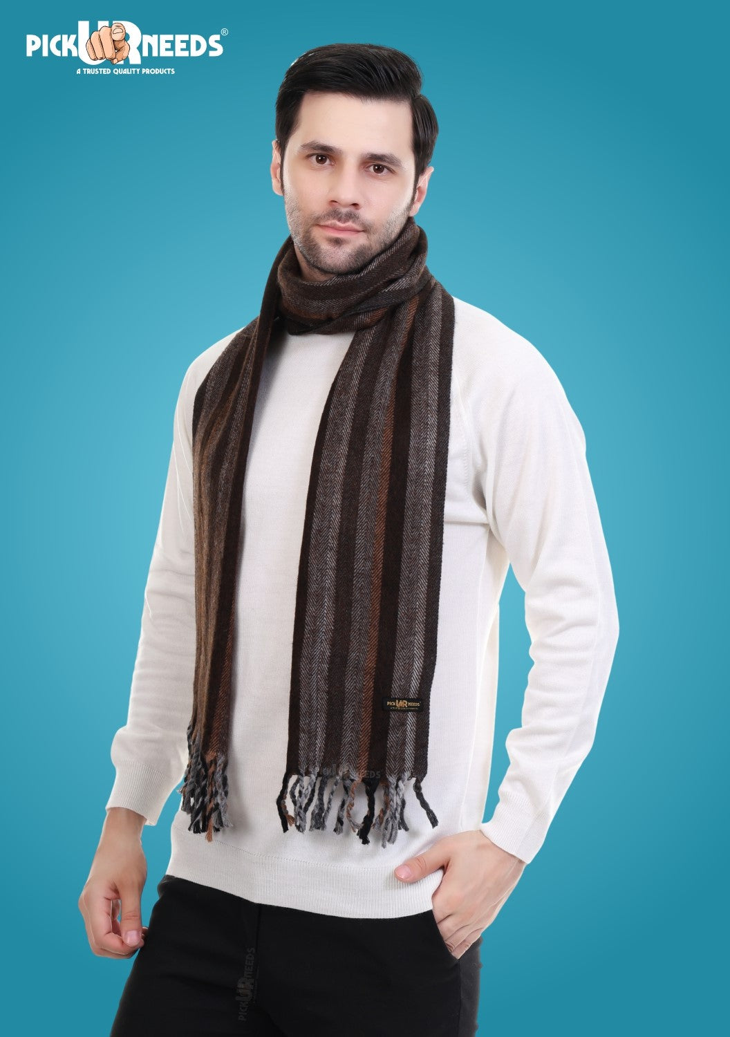 Pick Ur Needs Stylish Men’s Muffler – Warm, Soft & Trendy Winter Accessory