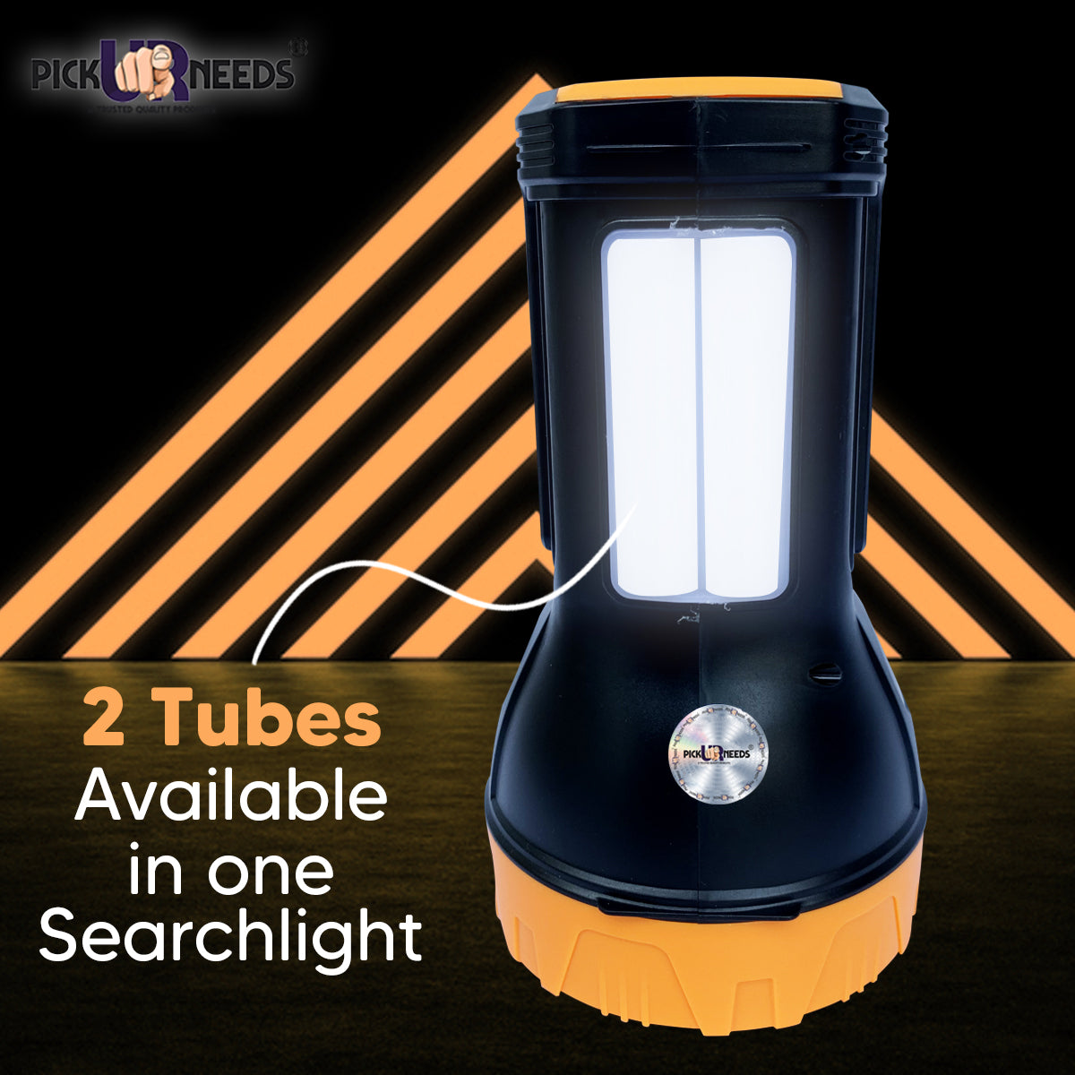 Pick Ur Needs 50 Watt+2 Tube ABS Quality Ultra Bright Rechargeable Long Range Torch 6 hrs Torch Emergency Light (Orange)