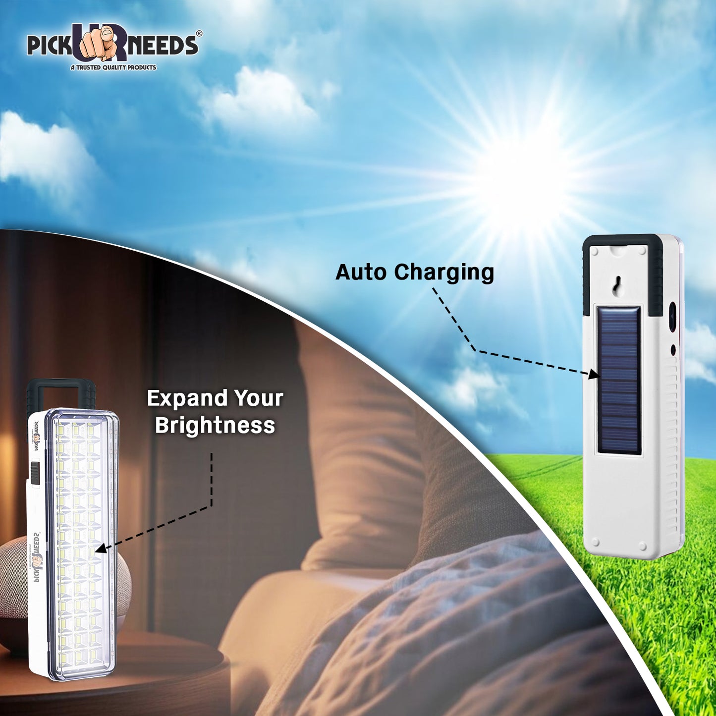 Pick Ur Needs Rechargeable 42 LED Mini Light With InBuilt Solar Panel Emergency Lantern Light