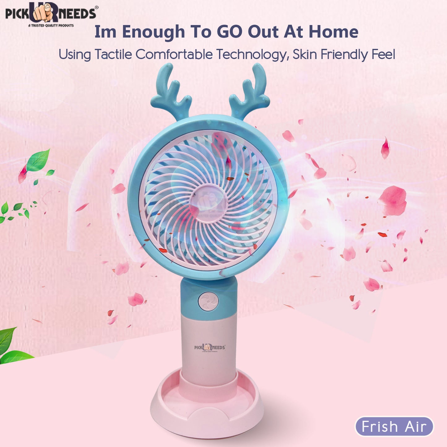 Pick Ur Needs Mini Fan Rechargeable Handheld Fan With Stand USB Charging Fan For Outdoor Usage/Camping/Travelling Mini Pocket Fan