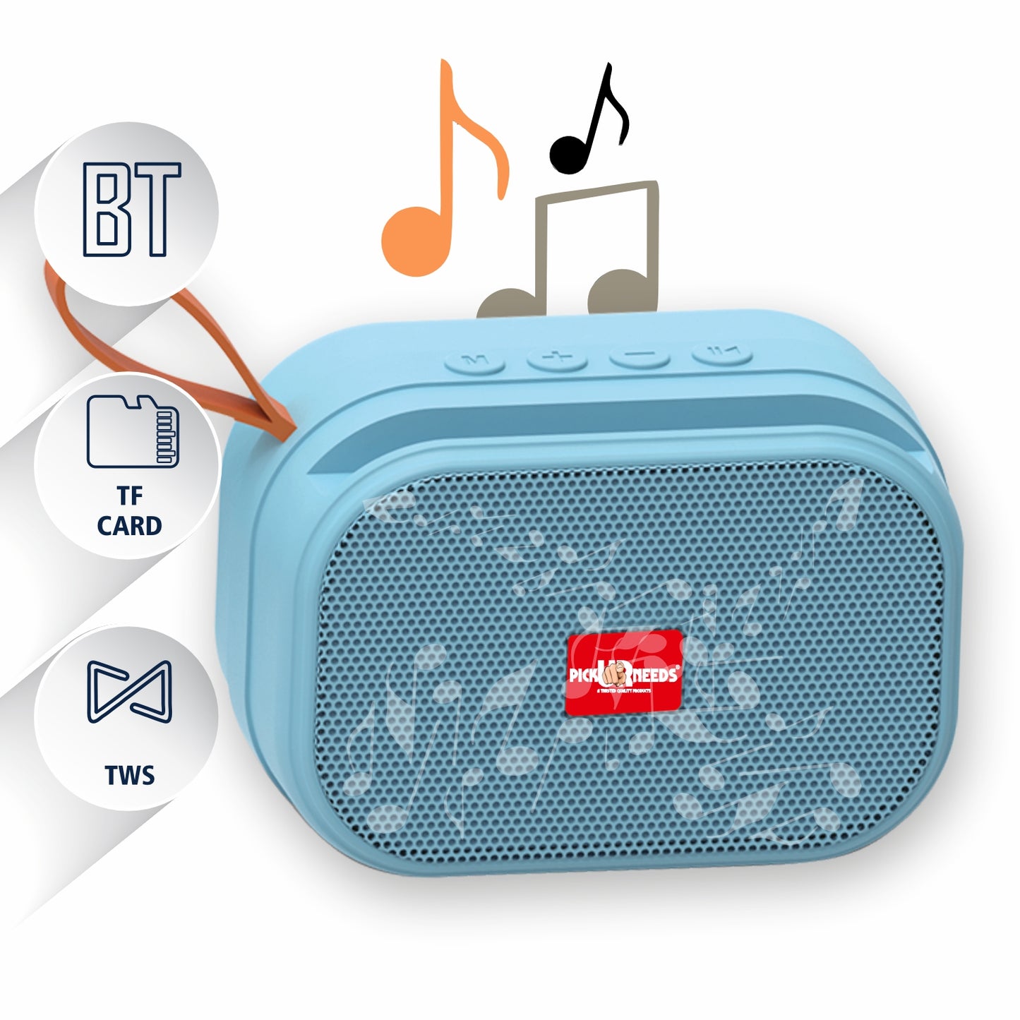 Pick Ur Needs Wireless 2 Side Loud Speaker With USB / TF Card Support 5 W Bluetooth Speaker (Blue, 5.0 Channel)