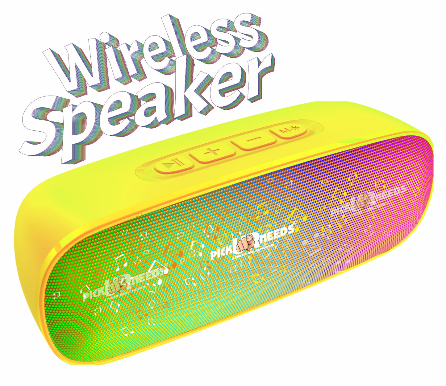 Pick Ur Needs High Quality Sound Wireless Speaker With RGB Light AUX / TF Card / USB Supported 12 W Bluetooth Speaker (Black, 5.0 Channel)