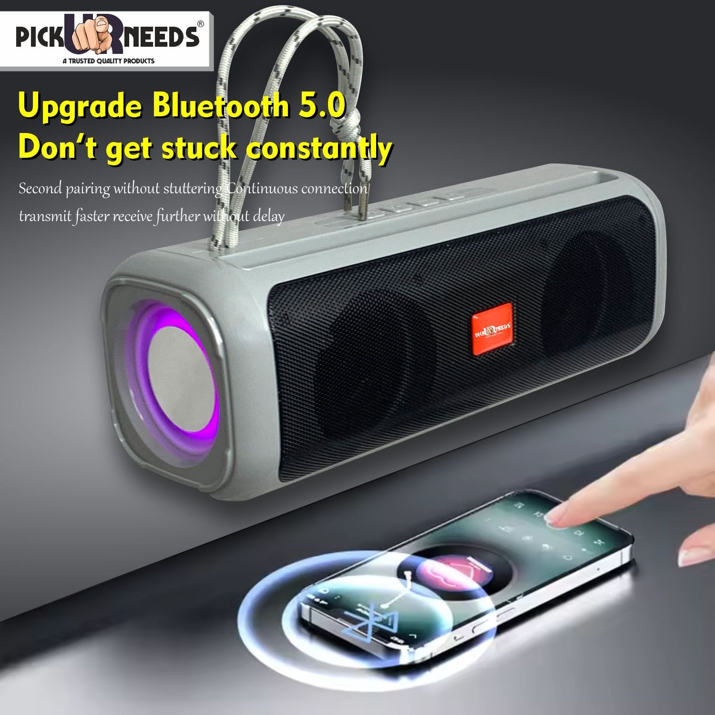 Pick Ur Needs Rechargable Portable Wireless 10W Bluetooth Speaker with 2 Soundbar &USB Support 10 W Bluetooth Soundbar (Black, 5.2.4 Channel)