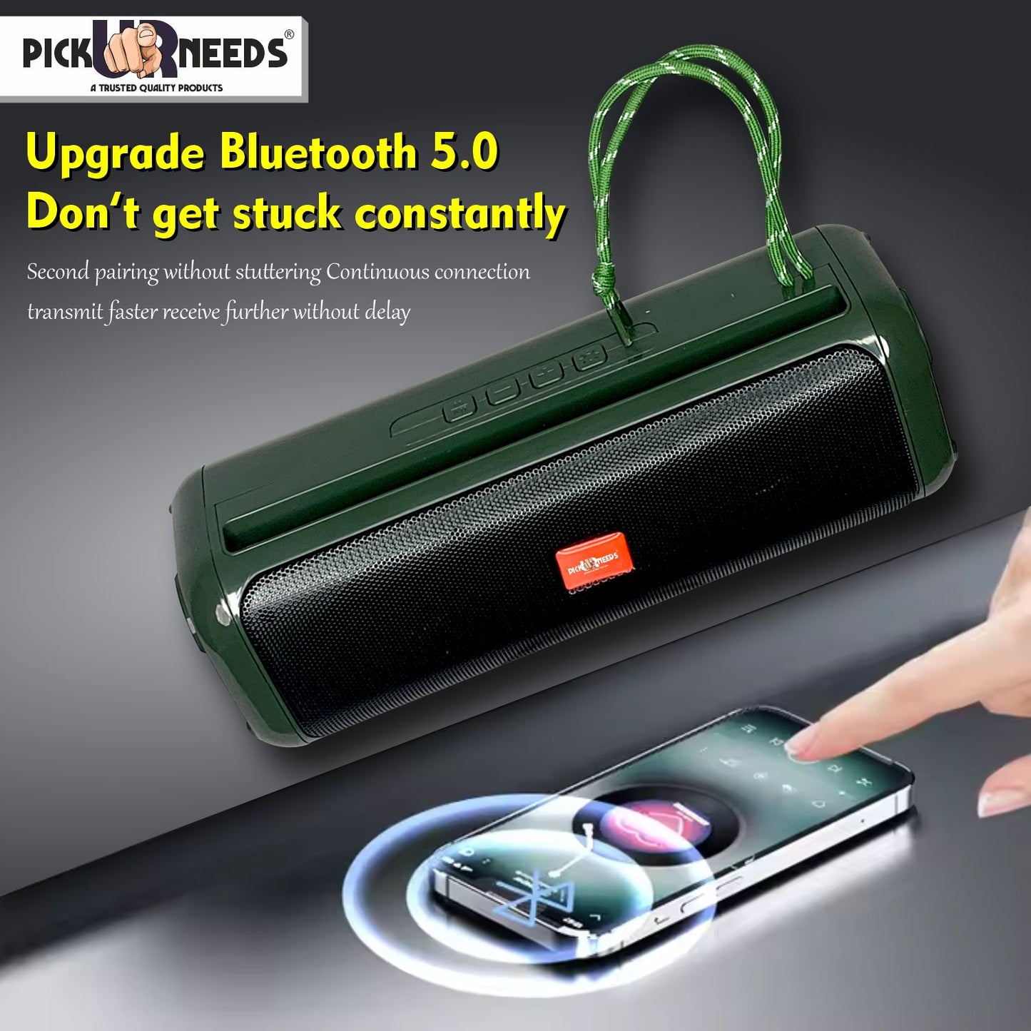 Pick Ur Needs Rechargable Portable Wireless 10W Bluetooth Speaker with 2 Soundbar &USB Support 10 W Bluetooth Soundbar (Black, 5.2.4 Channel)