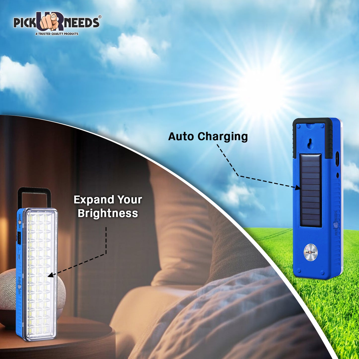 Pick Ur Needs Rechargeable 42 LED Mini Light With InBuilt Solar Panel Emergency Lantern Light