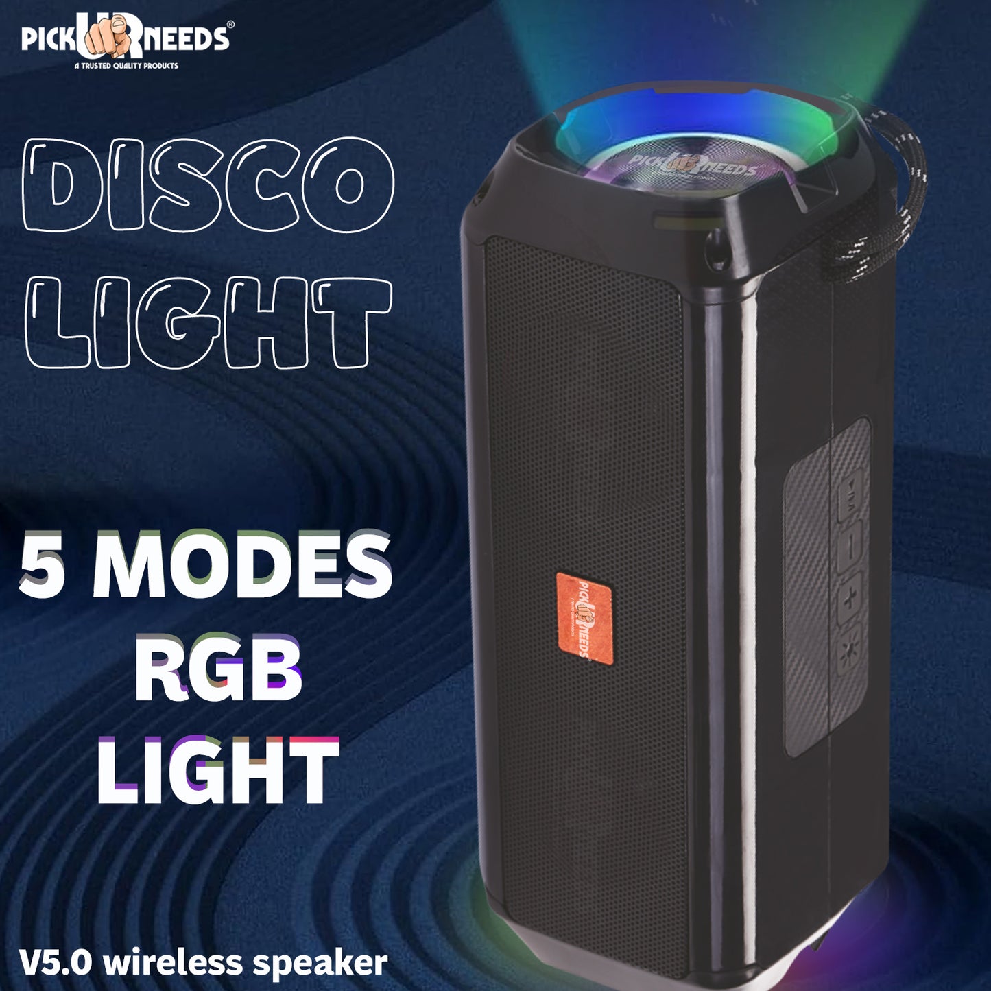 Pick Ur Needs Mini Wireless Soundbar System With RGB Disco Light TF Card / USB / Radio Support 10 W Bluetooth Speaker (White, 5.0 Channel)