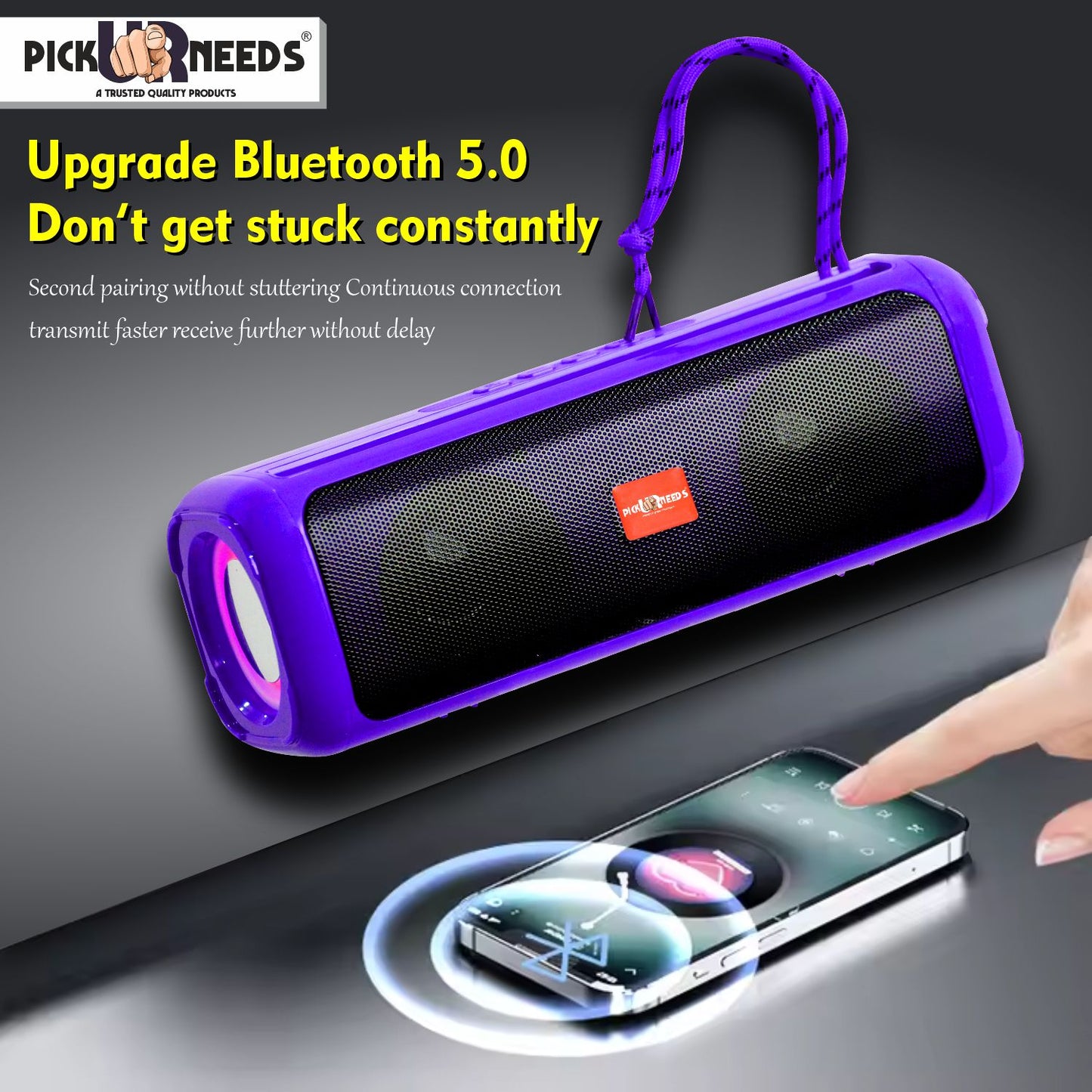 Pick Ur Needs Rechargable Portable Wireless 10W Bluetooth Speaker with 2 Soundbar &USB Support 10 W Bluetooth Soundbar (Black, 5.2.4 Channel)